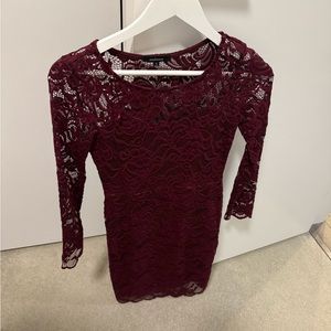 Red Lacey Ambiance Dress - S